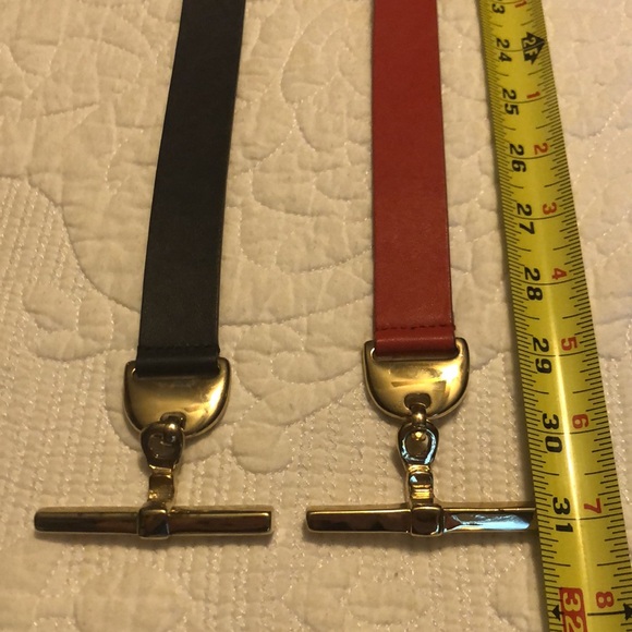 Doncaster XS lot of 2 belts. Red and dark blue Italian leather NWOT - Picture 8 of 8